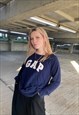 VINTAGE 90S GAP NAVY EMBROIDERED SWEATSHIRT 