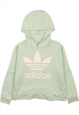 Vintage 90's Adidas Hoodie Pullover Spellout Green Medium