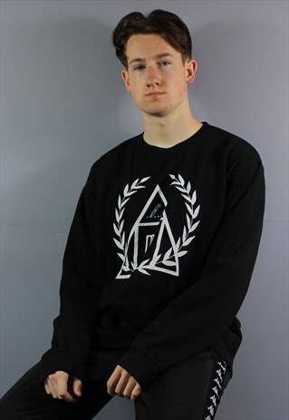 VINTAGE DICKIES WORKWEAR SWEATSHIRT IN BLACK WITH PRINTED WO