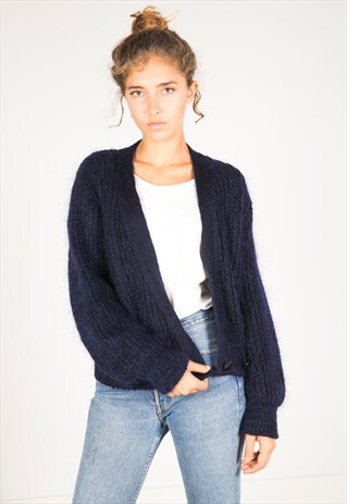 VINTAGE 80S CASUAL KNIT CARDIGAN / R00017