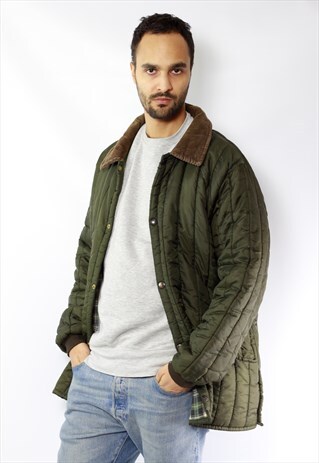 GREEN QUILTED COAT / BARBOUR COAT QUILTED