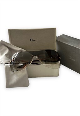Vintage Y2K Dior Sunglasses brown rimless shield lens