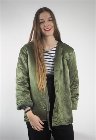 VINTAGE GREEN ARMY LINER JACKET