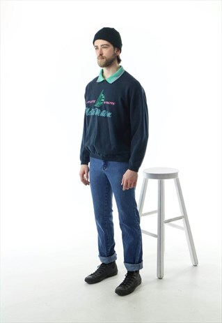 LONG SLEEVE NAVY POLO / COMFY NAUTICAL SWEATSHIRT