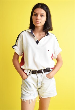 90'S RETRO ATHLEISURE VARSITY HILFIGER POLO JERSEY