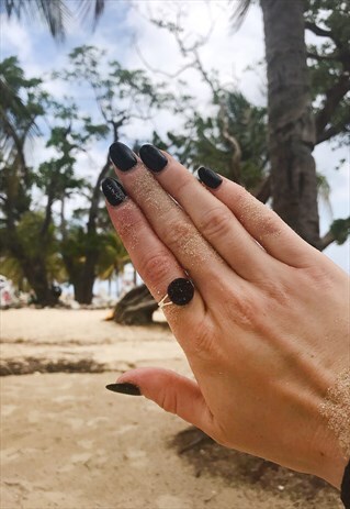 BLACK DRUZY RING