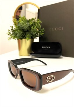 Gucci GG 2409/S Square Bronze Orange Tint lens Sunglasses