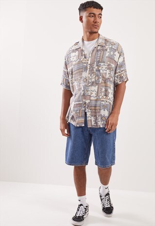 VINTAGE PATTERNED FESTIVAL SHORT SLEEVE SHIRT