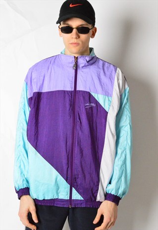 KILLTEC VINTAGE 90S PURPLE COLOUR BLOCK SHELL TRACK JACKET