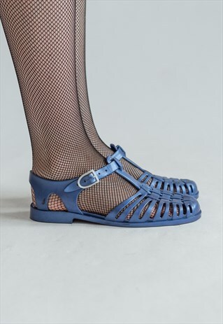 VINTAGE 90S METALLIC JELLY SANDALS