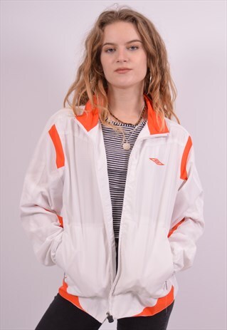VINTAGE UMBRO TRACKSUIT TOP JACKET WHITE