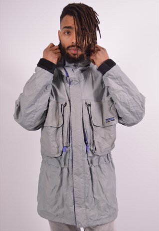 PATAGONIA MENS VINTAGE WINDBREAKER JACKET LARGE GREY 90S