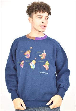 VINTAGE 90S NAVY BIRD SWEATSHIRT