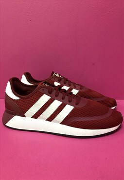 Low Top Trainers Burgundy Red Mesh Lace Up