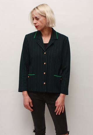 VINTAGE 80' AWESOME GREEN JACKET WITH POCKETS.
