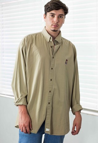 VINTAGE CHAPS RALPH LAUREN SHIRT LOGO 90S XL 14.1