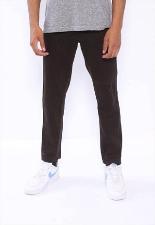 VINTAGE VERSACE DENIM STRIPED SLIM FIT JEANS BROWN