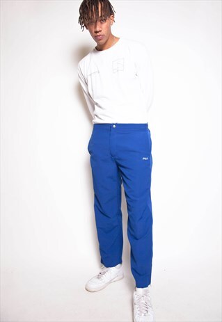 VINTAGE 90S FILA BLUE TRACK PANTS ID:7565