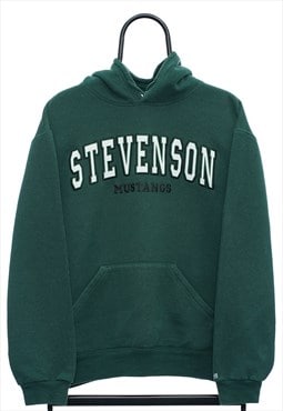 Vintage Stevenson Spellout Green Hoodie Mens