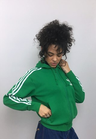 VINTAGE HOODED GREEN TRACK JACKET