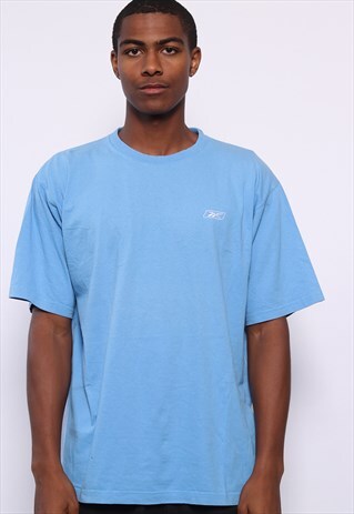 VINTAGE REEBOK CHEST LOGO T-SHIRT BLUE