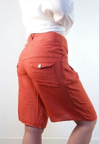 FIN OSLO VINTAGE WILD SILK BURNT SIENNA CULOTTES / SHORTS