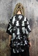 PSYCHO SHIRT Y2K HORROR MOVIE PRINT SHORT SLEEVE TOP BLACK