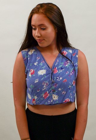 VINTAGE ABSTRACT PATTERN CROP TOP