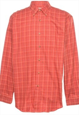L.L. Bean Long Sleeved Red Checked Shirt - L