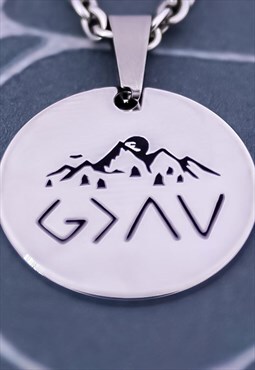 CRW Silver God is Greater than the Highs and Lows Necklace 