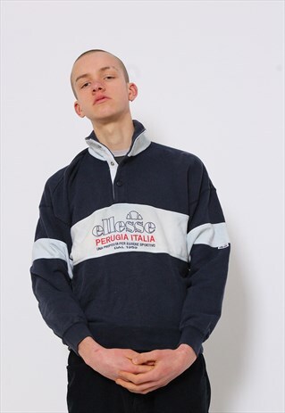 VINTAGE ELLESSE 1/4 BUTTON SWEATSHIRT