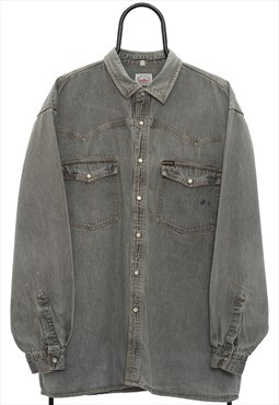 Vintage Arizona Jeans Grey Western Style Shirt Womens