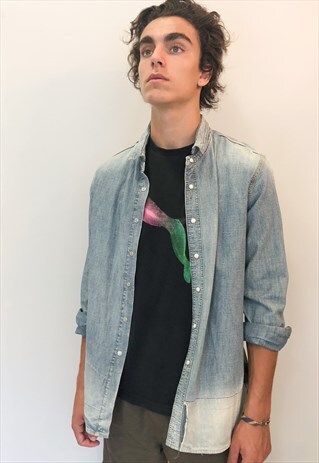 VINTAGE 90'S LEE DENIM SHIRT IN BLUE