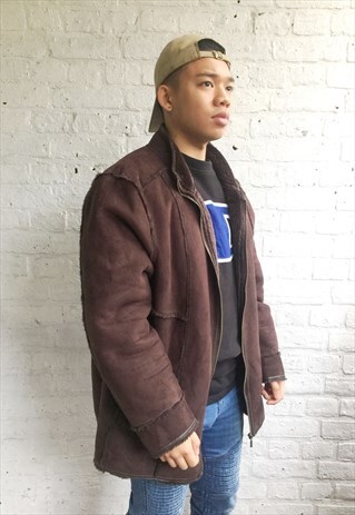SHEARLING BOMBER JACKET WITH FLEECE LINING (1990'S)