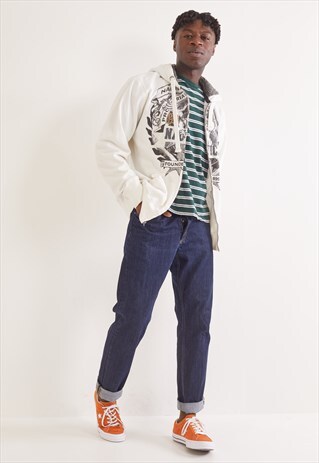 VINTAGE NAUTICA GRAPHICS ZIP-UP HOODIE WHITE
