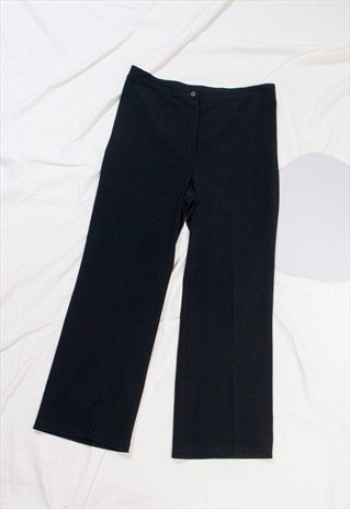 Vintage Trousers Y2K Preppy Flare Suit Pants in Black