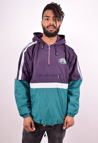 MENS VINTAGE NHL MIGHTY DUCKS PULLOVER JACKET MEDIUM PURPLE