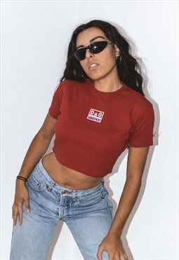 Vintage 90s DeadStock Dolce and Gabbana Y2k Crop Top in Red