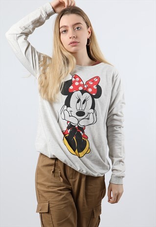 VINTAGE DISNEY M GREY PRINT SWEATSHIRT