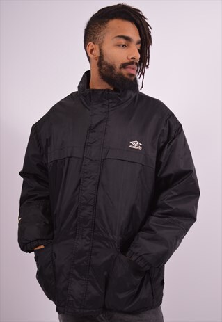 UMBRO MENS VINTAGE PADDED JACKET SMALL BLACK 90S