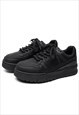 PLATFORM TRAINERS CHUNKY SOLE SNEAKERS SKATER SHOES BLACK 