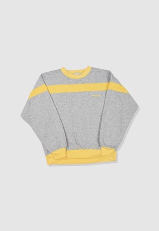 VINTAGE 90S ADIDAS EMBROIDERED LOGO SWEATSHIRT IN GREY
