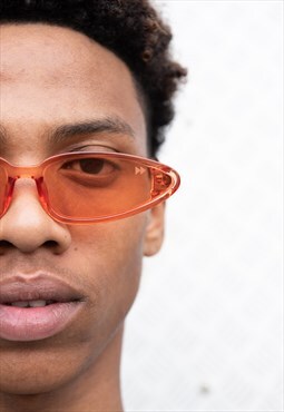 Cool Sunglasses in Clear Orange with Orange lens