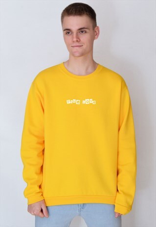 YELLOW FAKE LOVE (WHITE) SWEATSHIRT