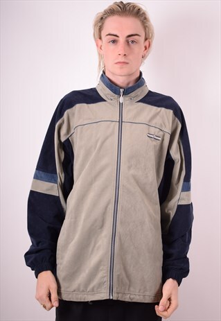ASICS MENS VINTAGE FLEECE JACKET XL GREY 90S
