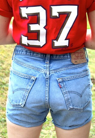 VINTAGE 90S LEVI'S HIGH WAIST DENIM SHORTS - SIZE 10/12