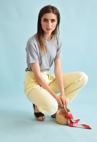 90'S RETRO REGULAR WAIST STRAIGHT PASTEL MOMS DENIM JEANS