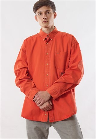 VINTAGE TOMMY HILFIGER 90S ORANGE LONG SLEEVE