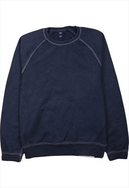 Vintage 90's Gap Sweatshirt Plain Crew Neck Navy Blue Medium