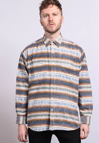 VINTAGE AZTEC PATTERNED SHIRT 90S
